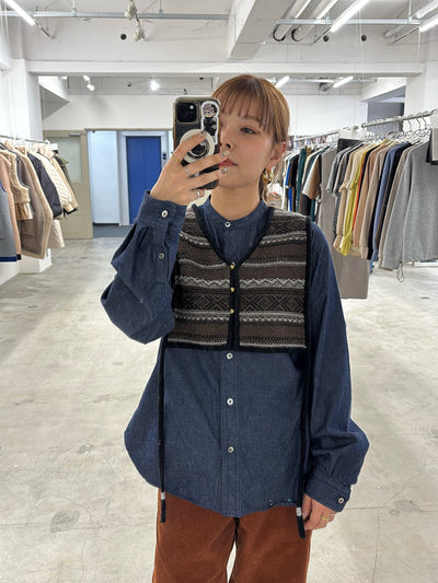 受付終了【予約⚡︎販売】ジャガードVネックベスト／#8642701／LE MÉLANGE／2026 AW #1