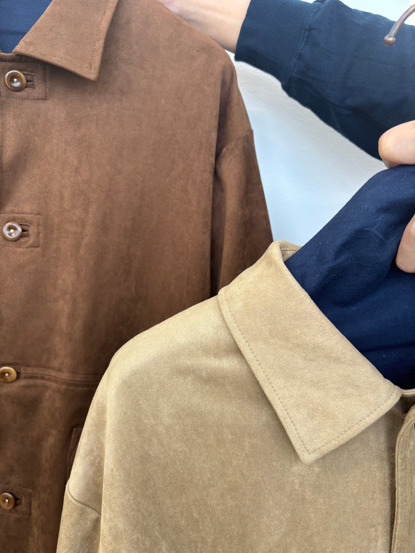 受付終了【予約販売】ECOスウェードシャツジャケット／8613801／LE MÉLANGE