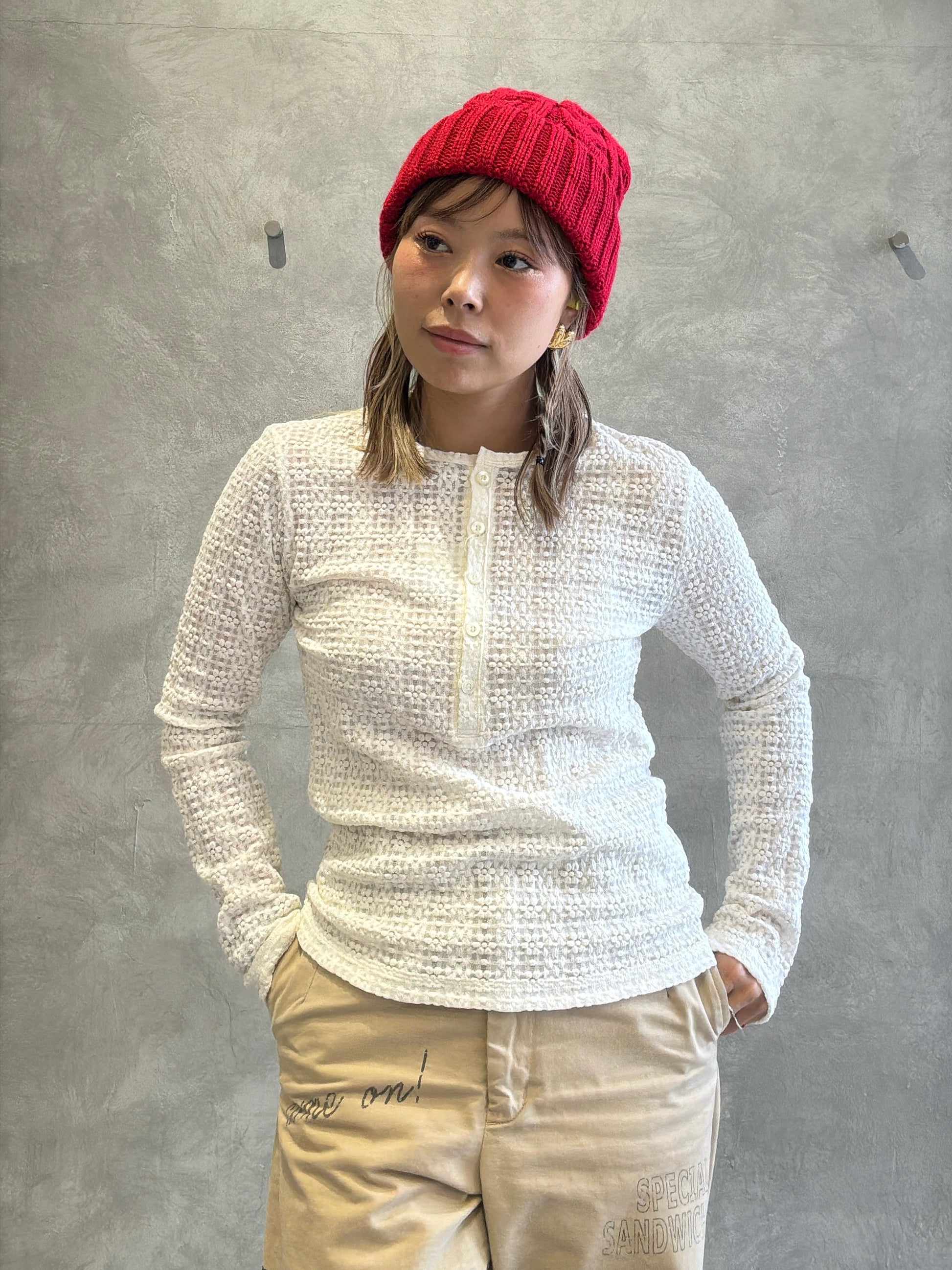 ヘンリーネックカットソー／8611002／LE MÉLANGE