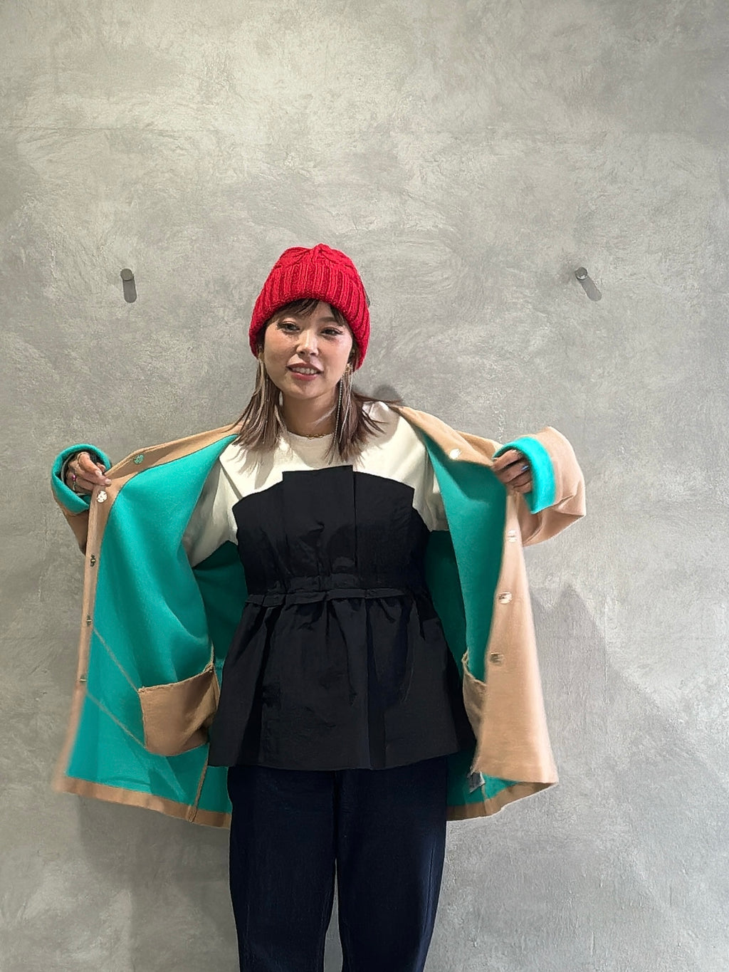 フリル切替スウェット