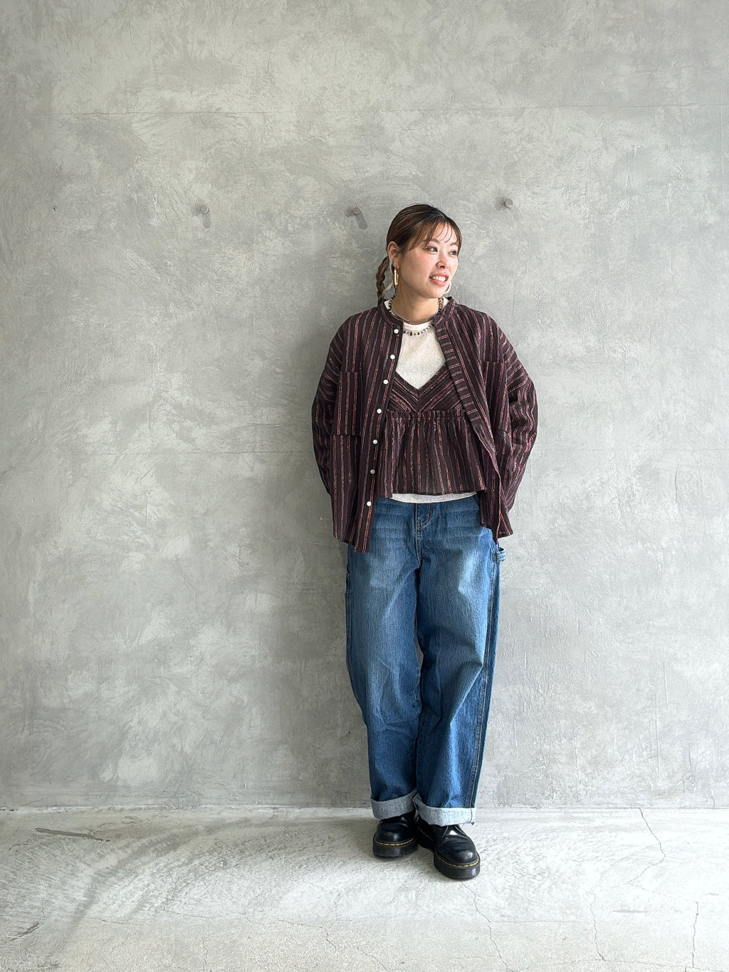 ストライプ柄シャツ／8613211／LE MÉLANGE
