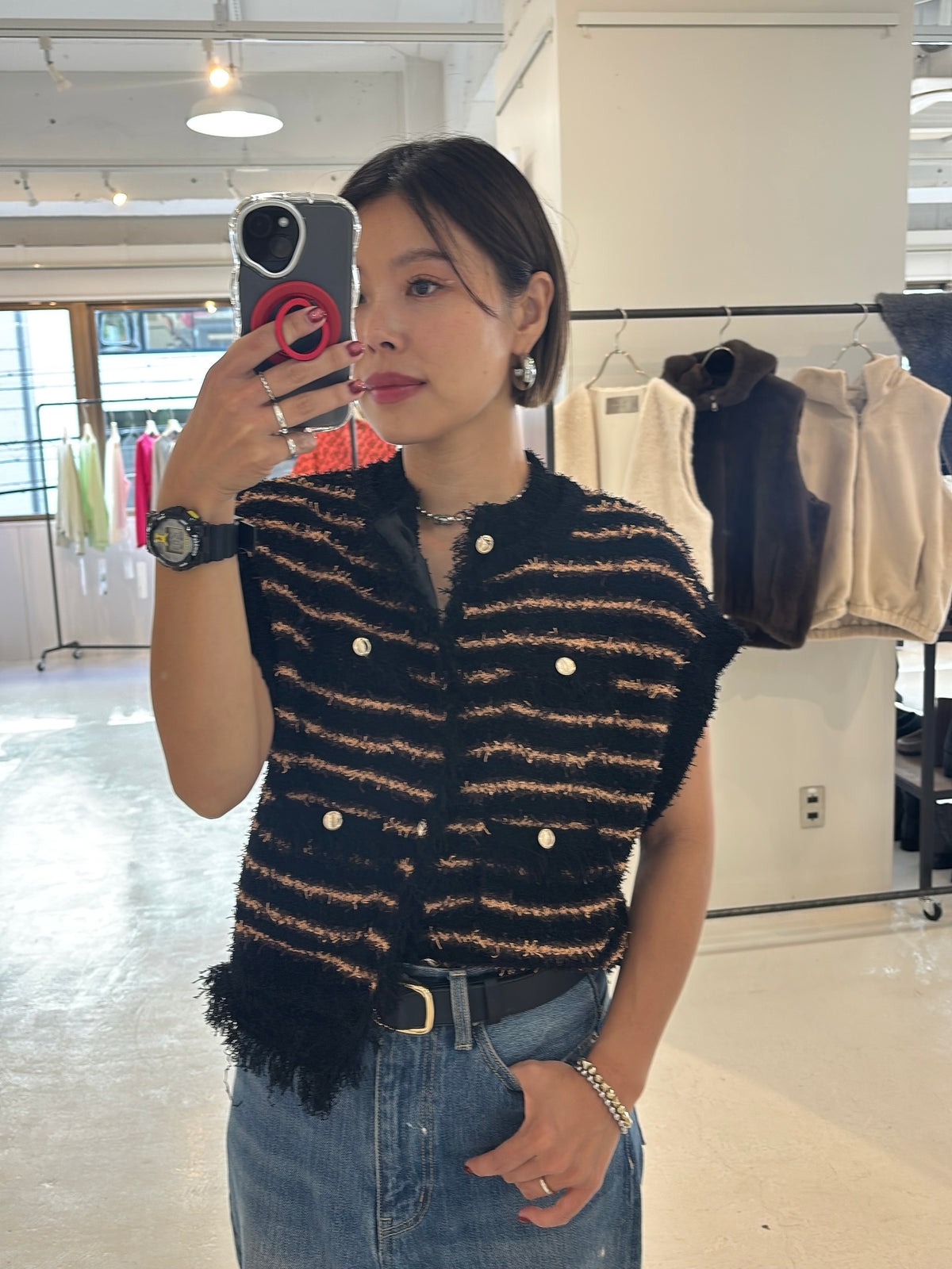 【予約⚡︎販売】ボーダーシャネルニットベスト／MG KN - 27021 - S／MARGAUX VINTAGE／2027 PRE SPRING COLLECTION