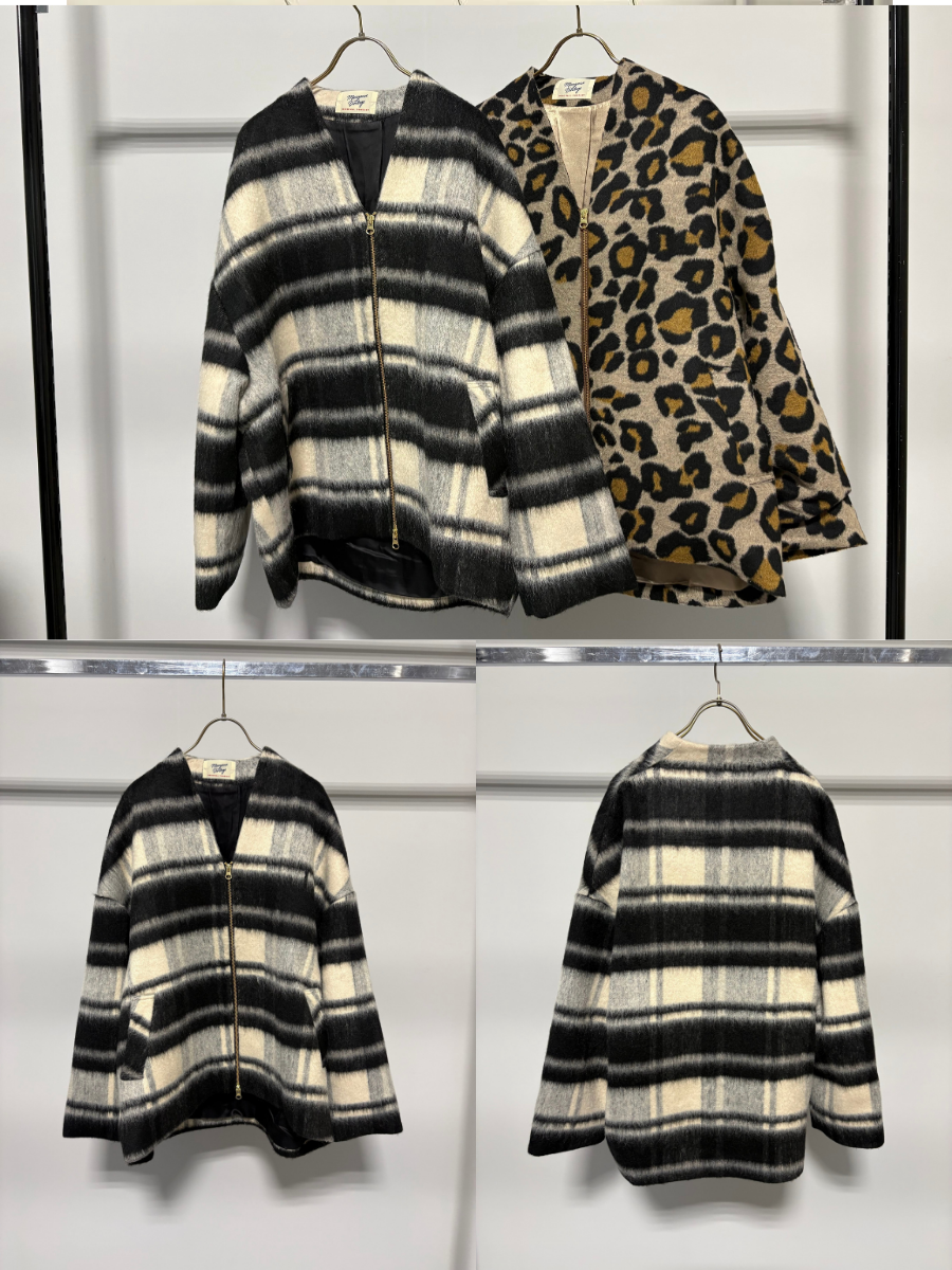 【予約⚡︎販売】シャギージップコート（チェック柄）／MG CO-26129-A／MARGAUX VINTAGE／2026 AW＃2
