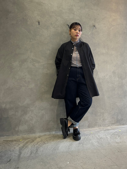 ノーカラーロングシャツ／VENT BLANC