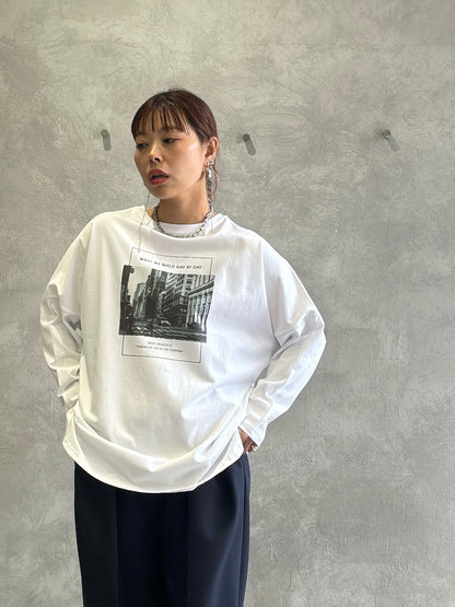 2way（ビル＆ロゴ）プリントカットソー／Dignite collier