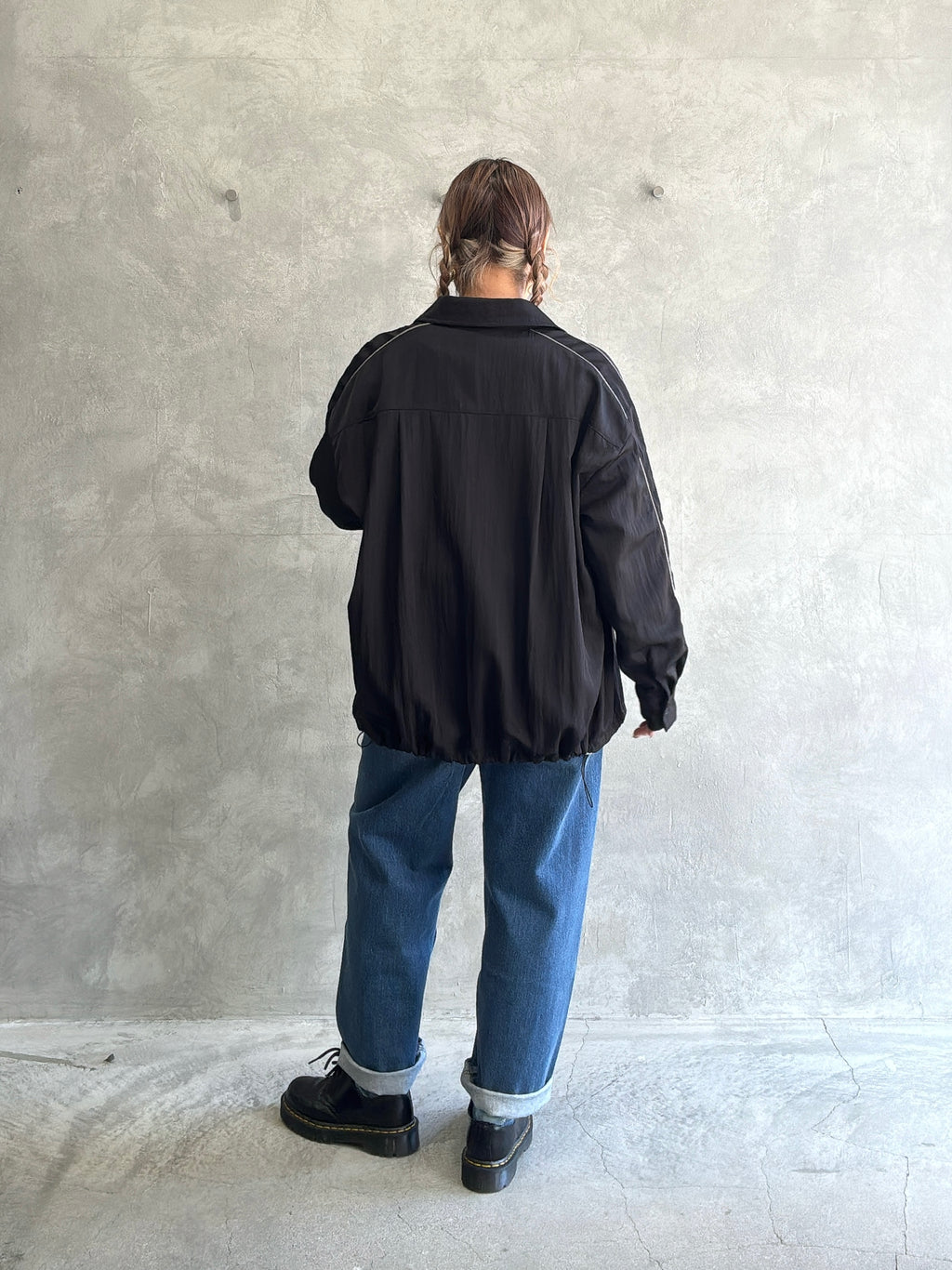 パイピングナイロンシャツ