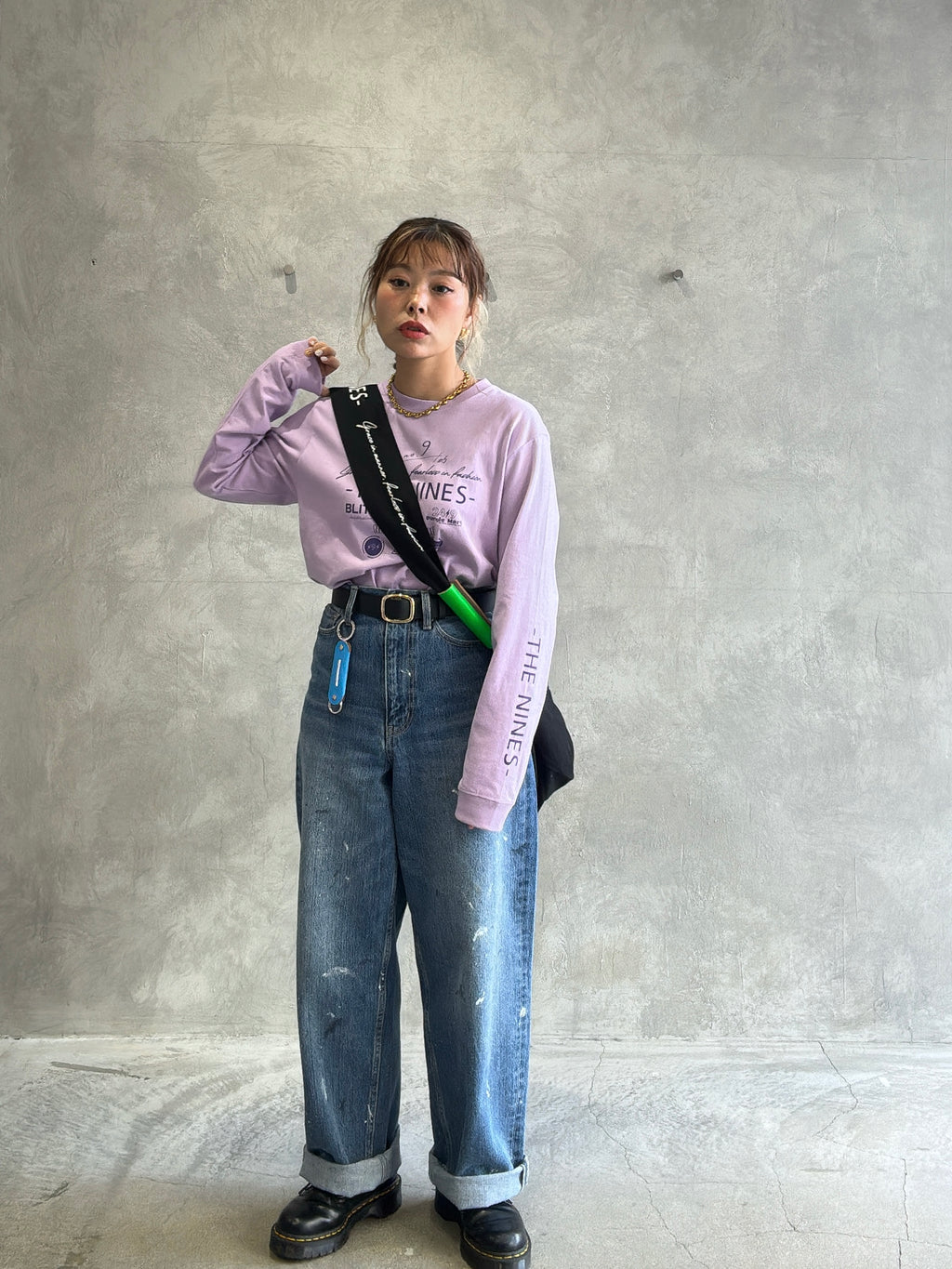 ブリーチペンキデニムパンツ／8613502／LE MÉLANGE