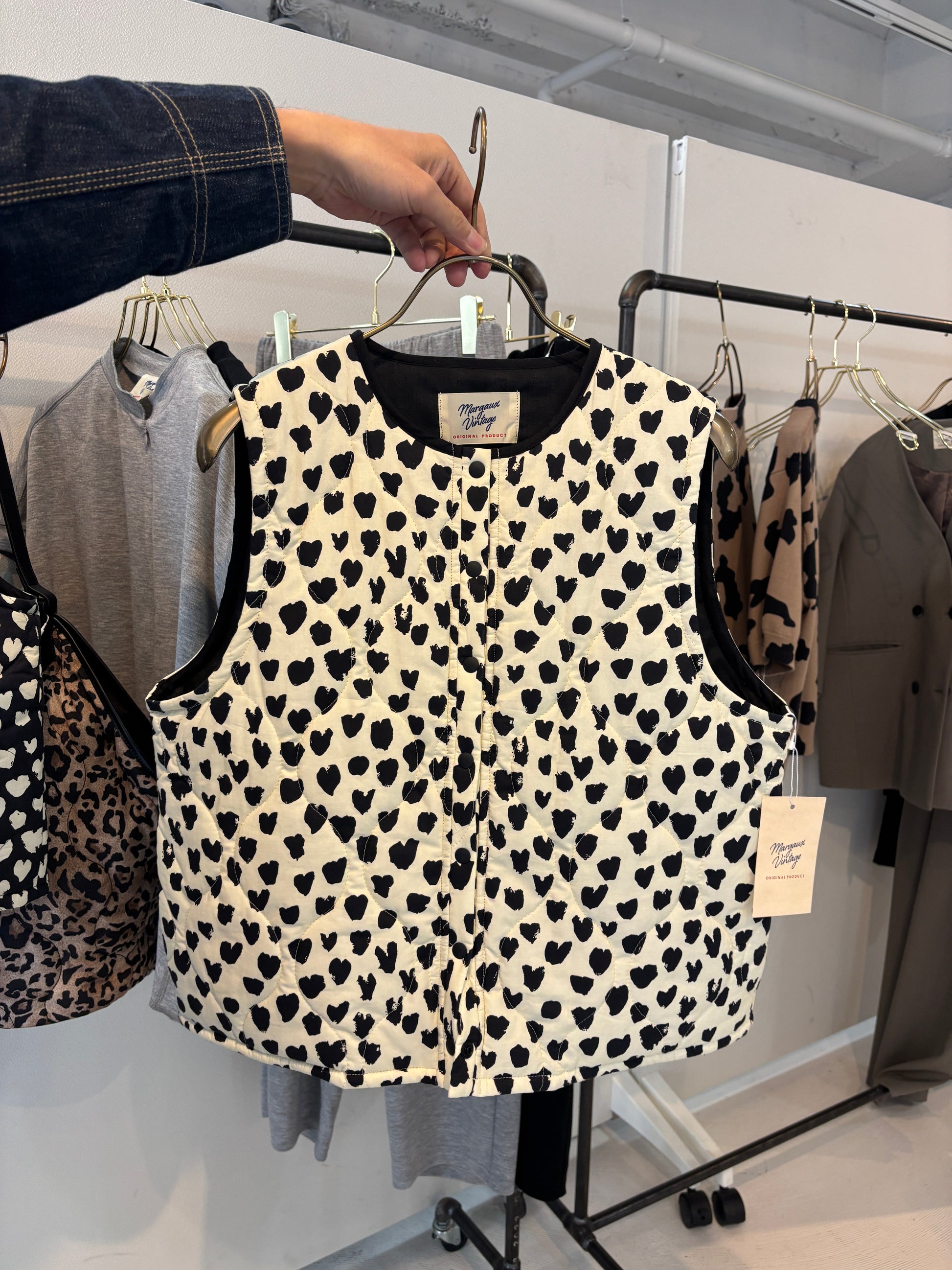 【予約⚡︎販売】ハート柄パディングベスト／MG JK-26086-A／MARGAUX VINTAGE／2026 AW＃1