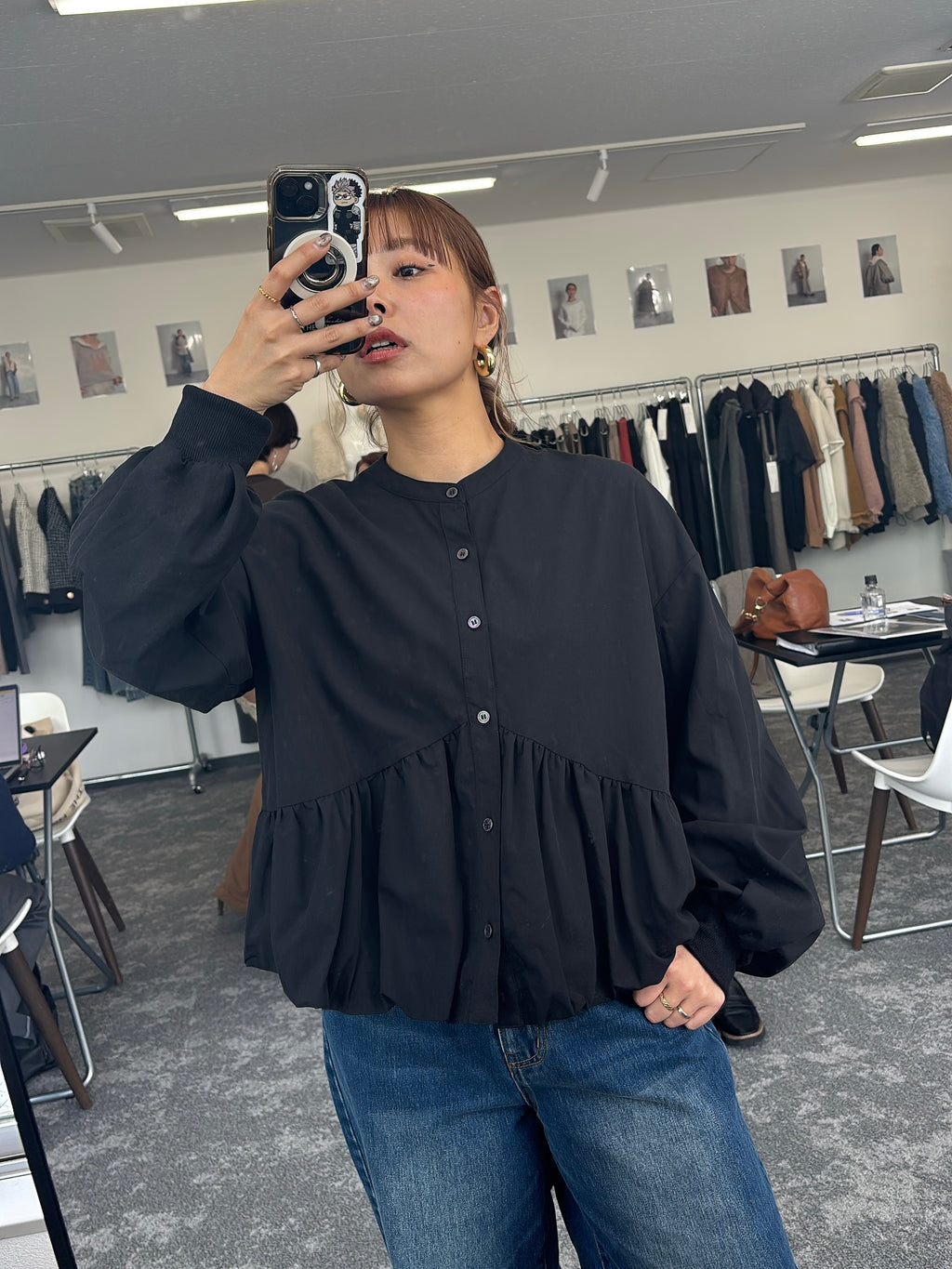 【予約⚡︎販売】ギャザーバルーンシャツ／604489／CYAN tokyo／2026 AW#1