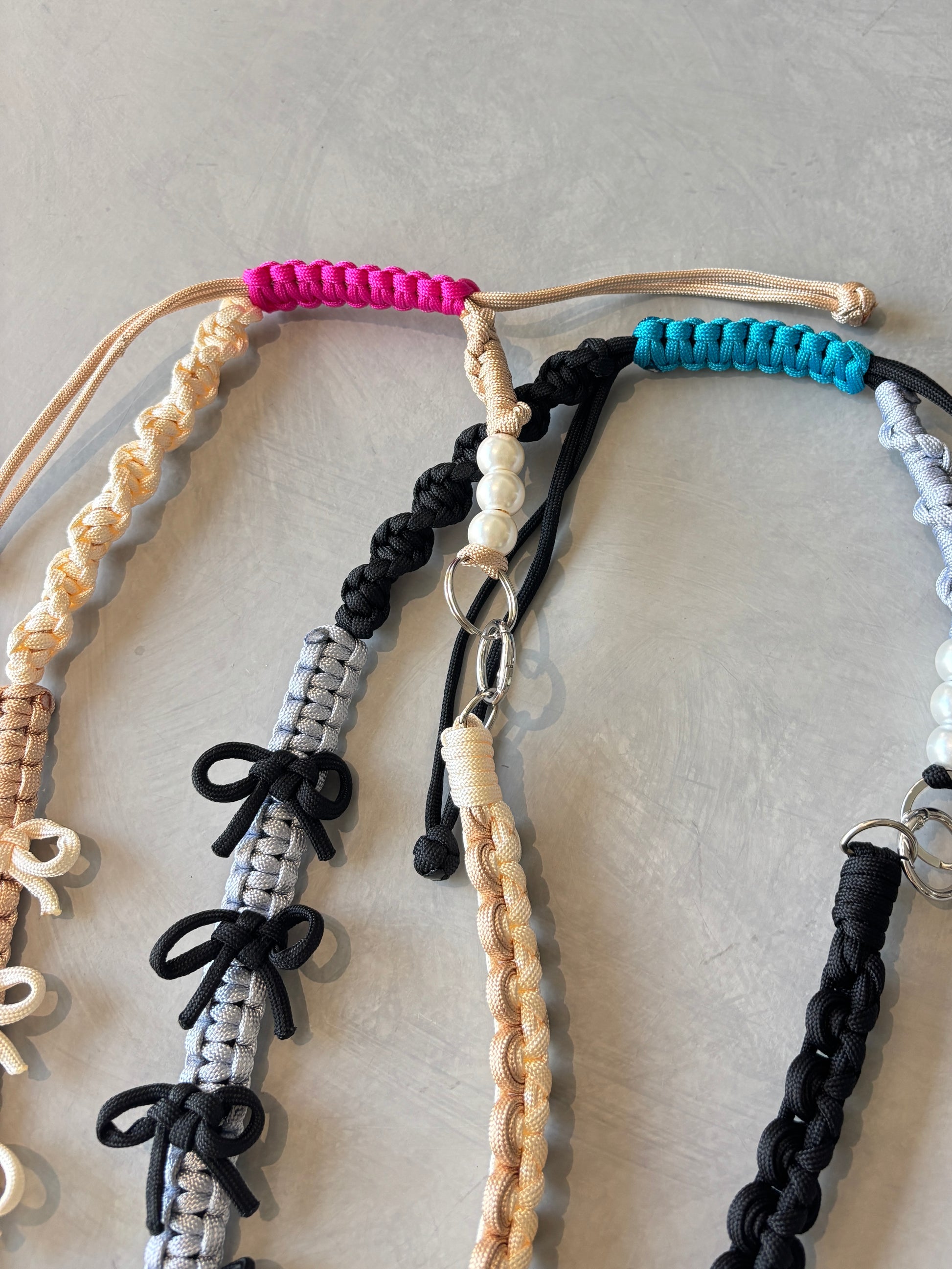 ⭐︎コラボ【予約販売】3wayパラコードショルダー／リボンパール／受注生産