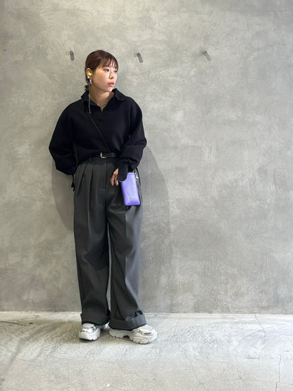 衿付きミラノリブニット／palm RICHE