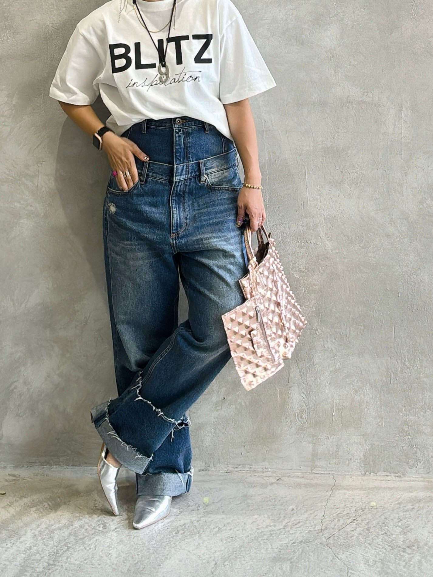 Wウエストデニムパンツ／VERSEAU