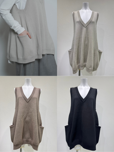 【予約⚡︎販売】フレアヘムラメニットベスト／607539／607540／CYAN tokyo／2026 AW#2