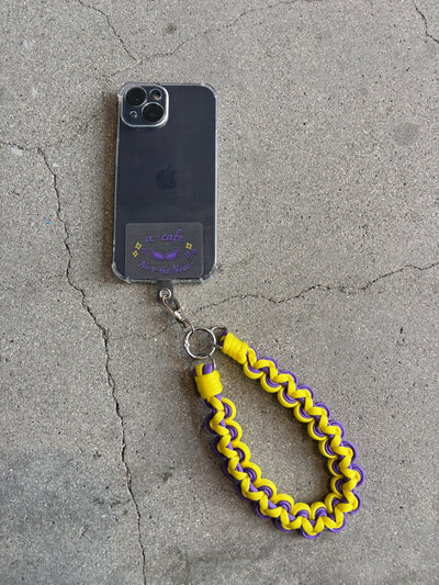 ⭐︎コラボ【予約販売】Rétro PURPLE／レトロパープル（パープル×イエロー）2way仕様スマホショルダー／ホイップウェーブ＆パール／受注生産