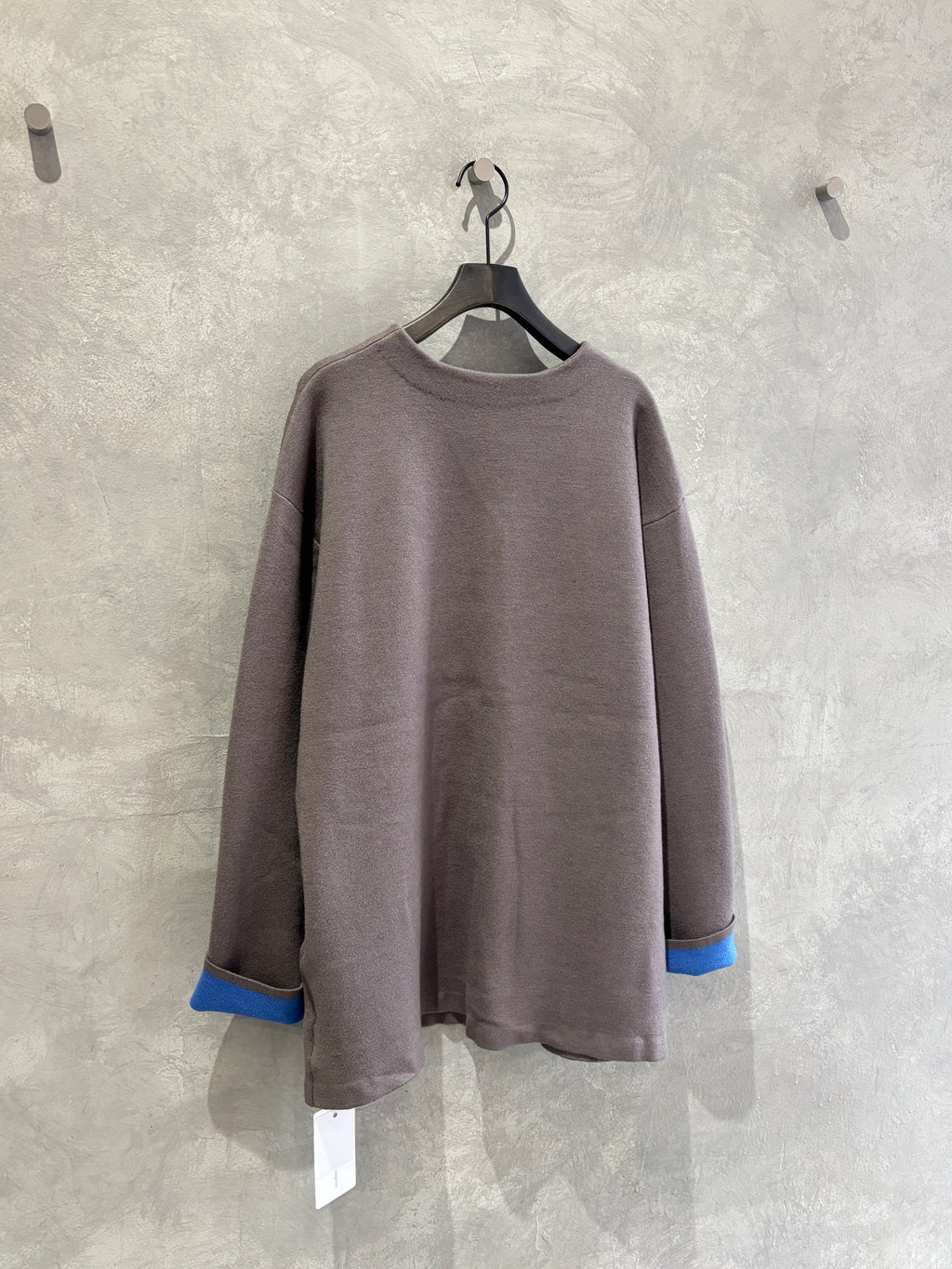 もちもちニットのバイカラーコートカーディガン