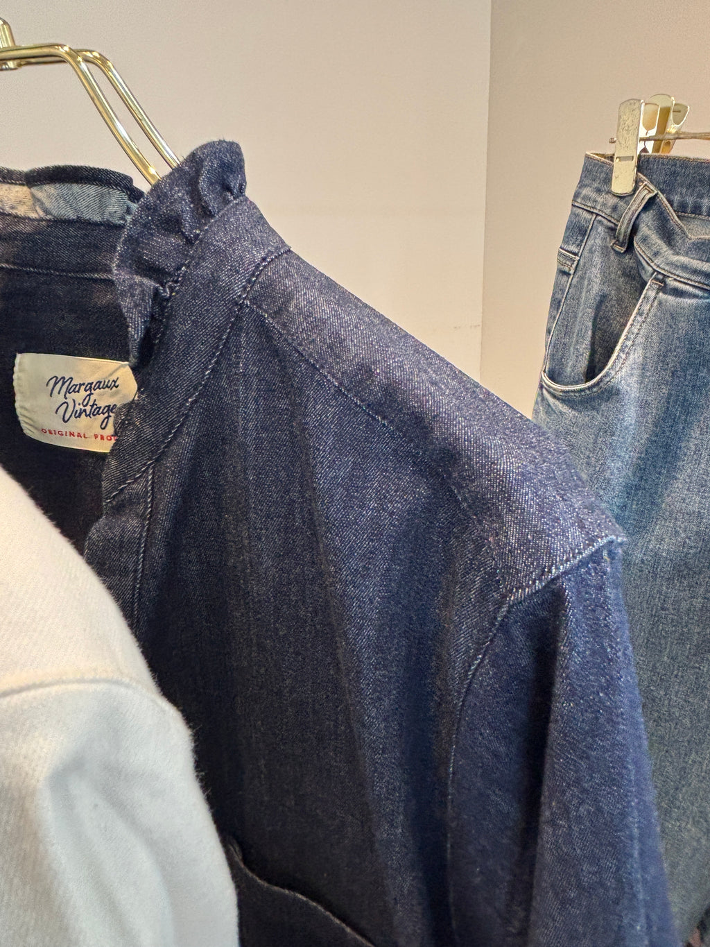 【予約⚡︎販売】ライトオンスデニムフリルシャツ／MG BL - 27014 - S／MARGAUX VINTAGE／2027 PRE SPRING COLLECTION