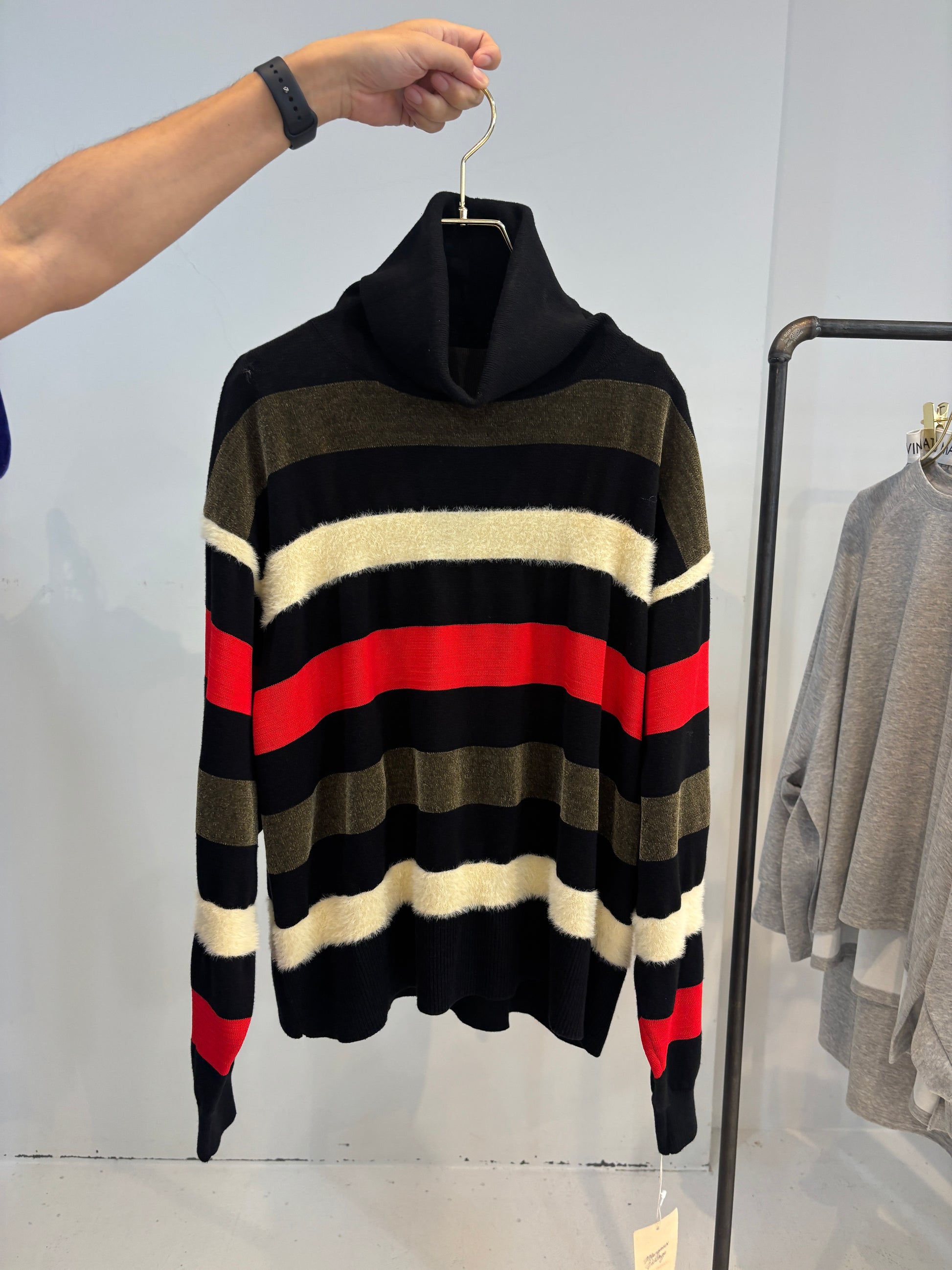【予約⚡︎販売】異素材ボーダータートルニット／MG KN-26120-A／MARGAUX VINTAGE／2026 AW＃2