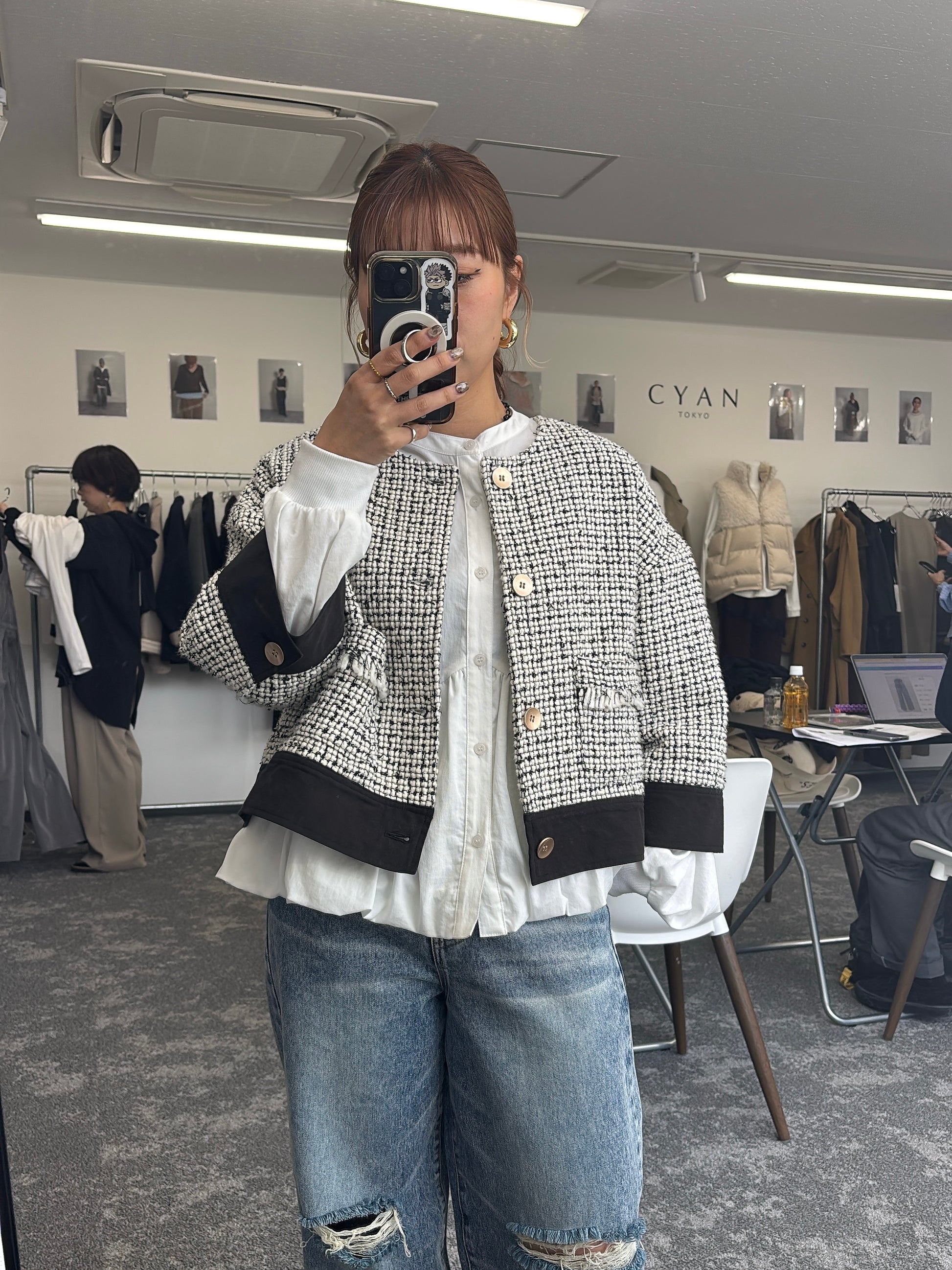 【予約⚡︎販売】ハーフスリーブツイードJK／604484／CYAN tokyo／2026 AW#1
