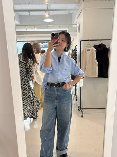 【予約⚡︎販売】オックスフォードフリルシャツ／MG BL - 27013 - S／MARGAUX VINTAGE／2027 PRE SPRING COLLECTION