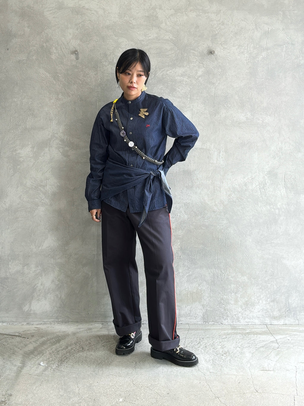 ラインコットンツイルパンツ／#8643503／LE MÉLANGE／2026 AW #1