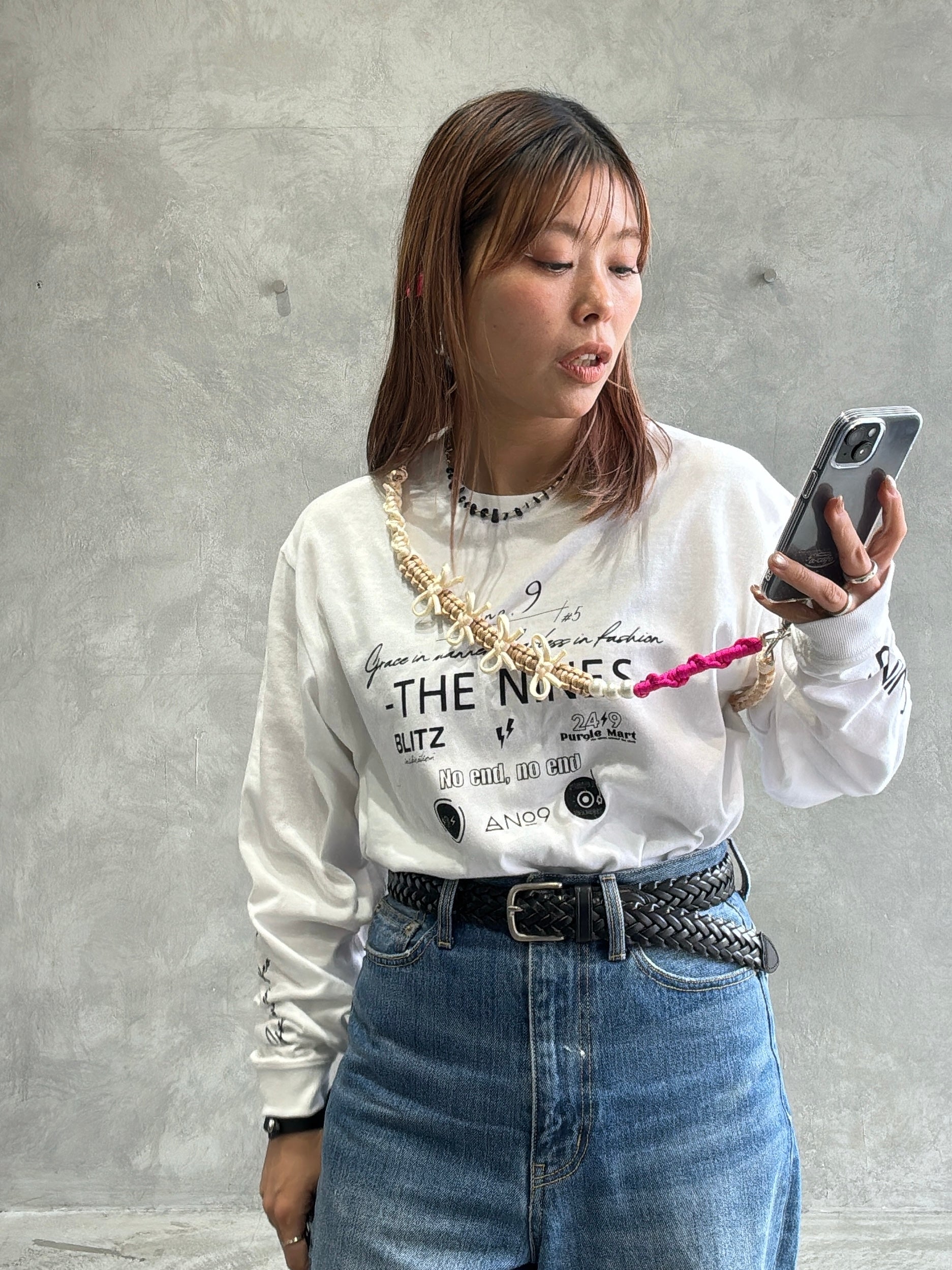 ⭐︎コラボ【予約販売】3wayパラコードショルダー／リボンパール／受注生産