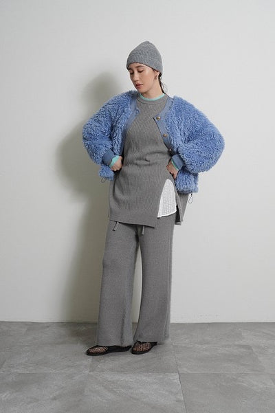 【予約⚡︎販売】アシメスリットレイヤーリブニット／604509／CYAN tokyo／2026 AW#1