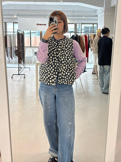 受付終了【予約⚡︎販売】ハート柄パディングベスト／MG JK-26086-A／MARGAUX VINTAGE／2026 AW＃1