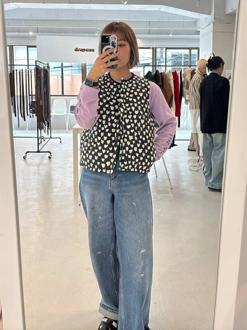 受付終了【予約⚡︎販売】ハート柄パディングベスト／MG JK-26086-A／MARGAUX VINTAGE／2026 AW＃1
