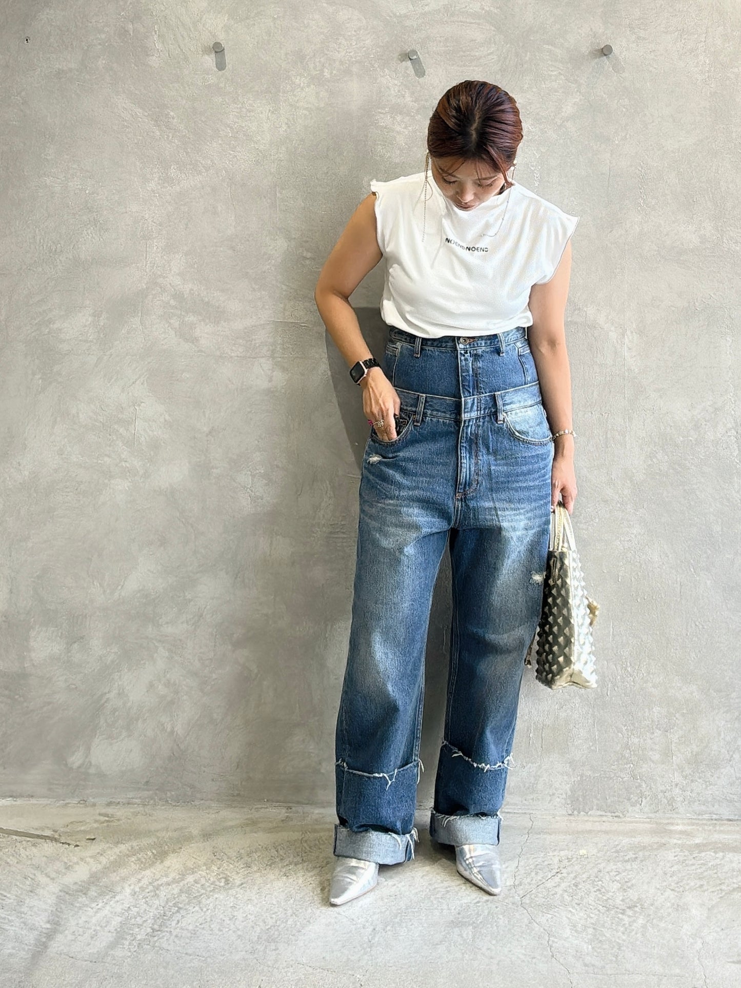 Wウエストデニムパンツ／VERSEAU