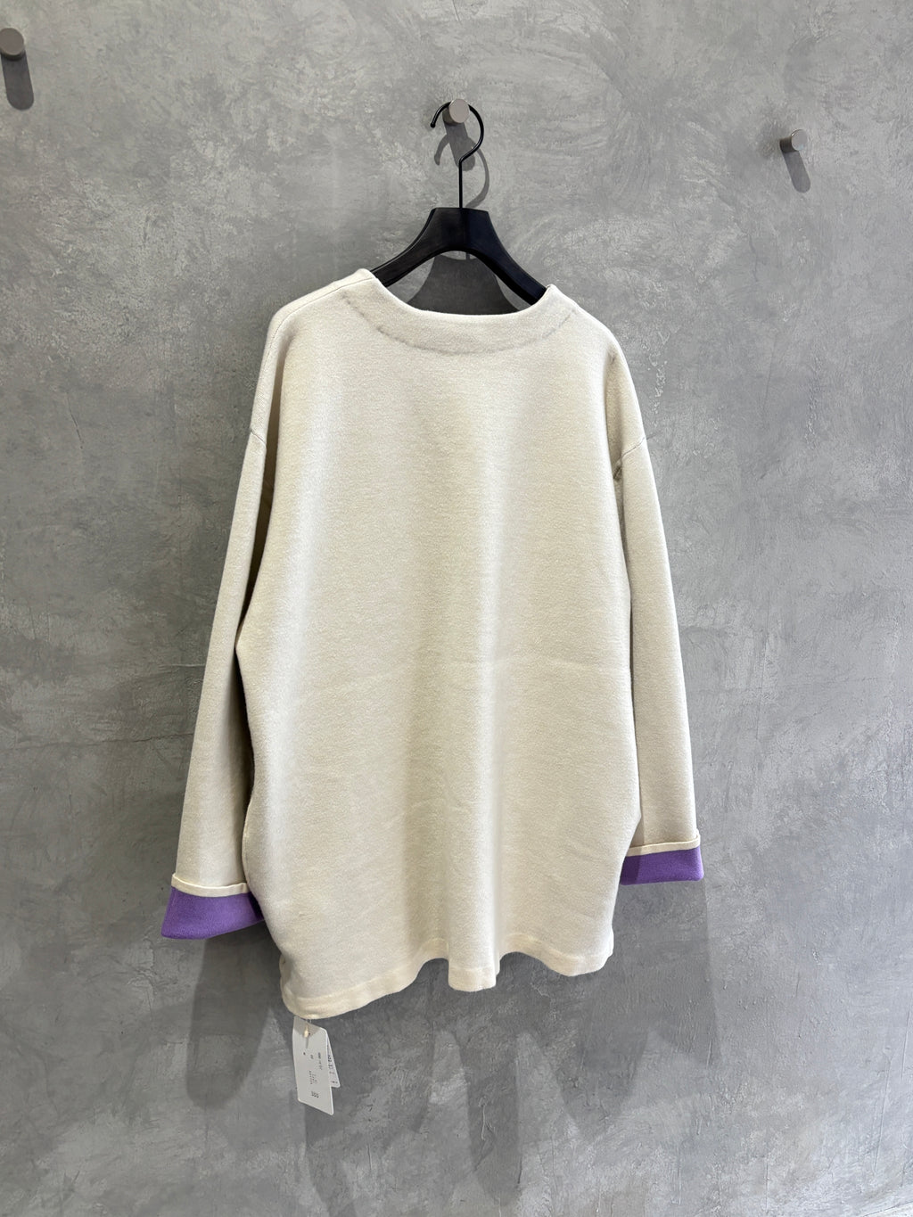 もちもちニットのバイカラーコートカーディガン