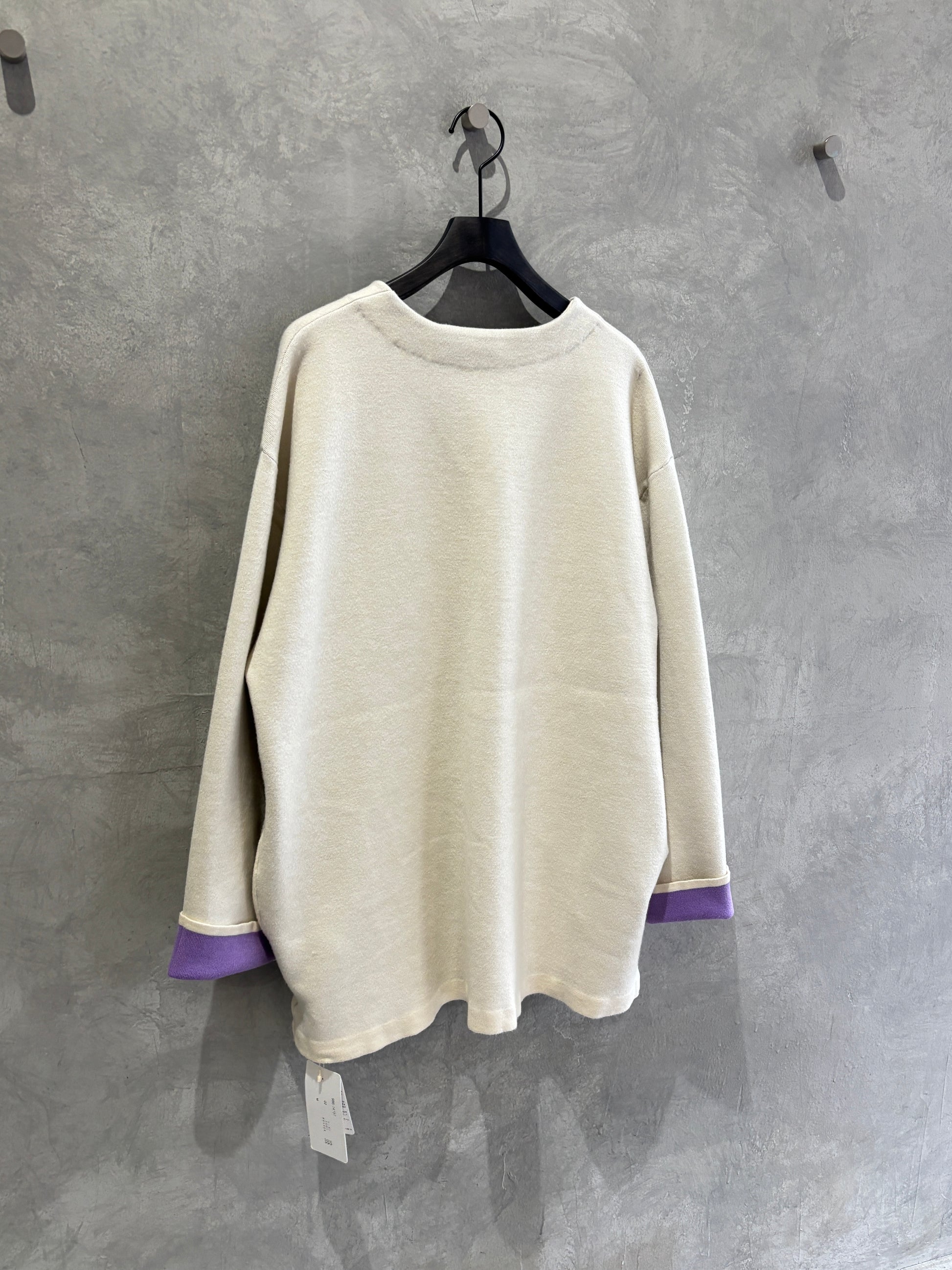 もちもちニットのバイカラーコートカーディガン