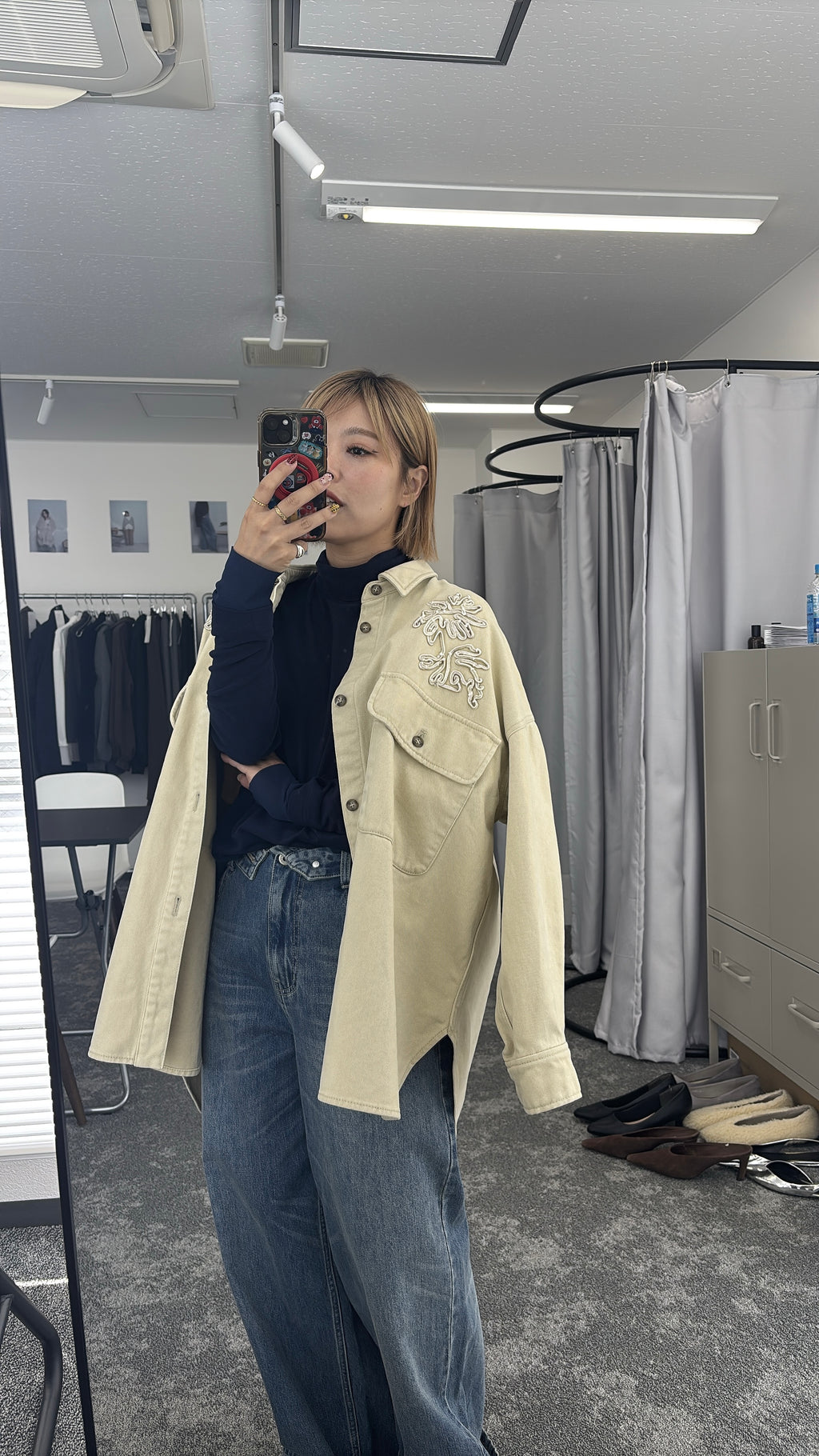 【予約⚡︎販売】刺繍オーバーシャツブルゾン／607532／CYAN tokyo／2026 AW#2