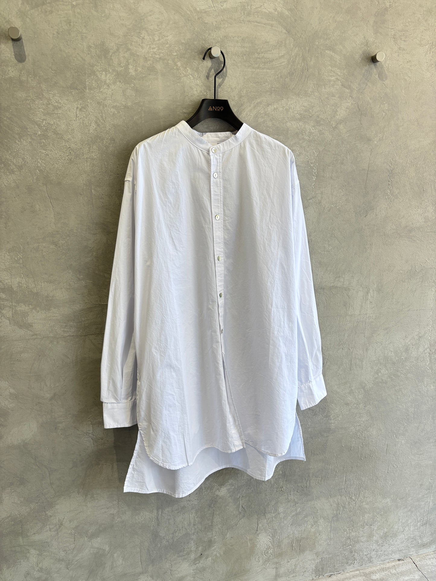 ノーカラーロングシャツ／VENT BLANC