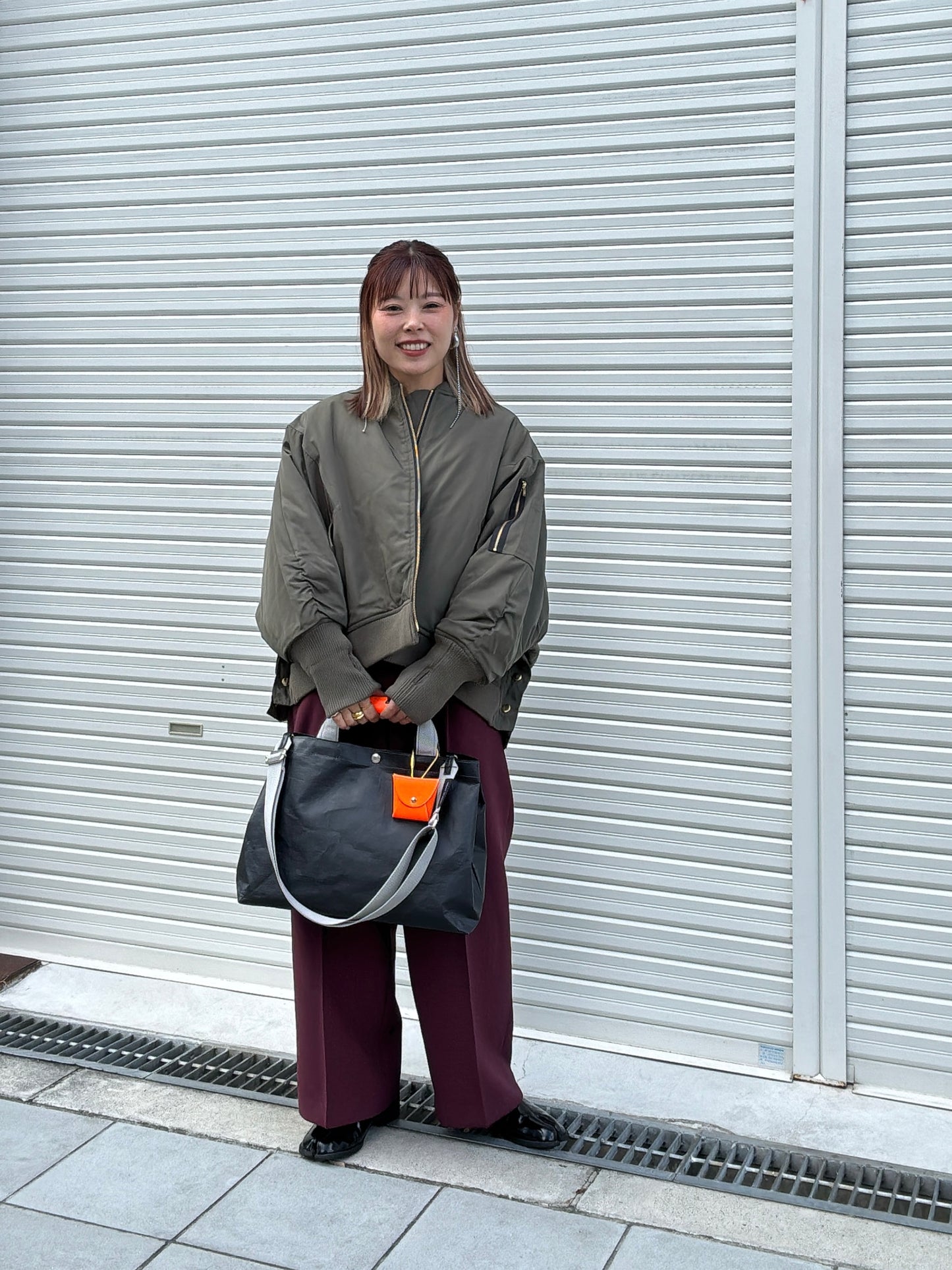 ナイロンツイルポンチョライクMA-1／trois