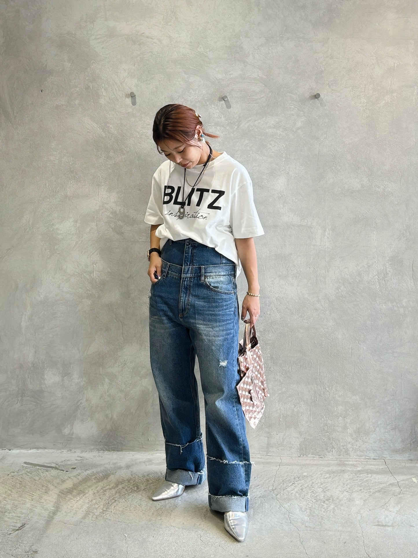 Wウエストデニムパンツ／VERSEAU