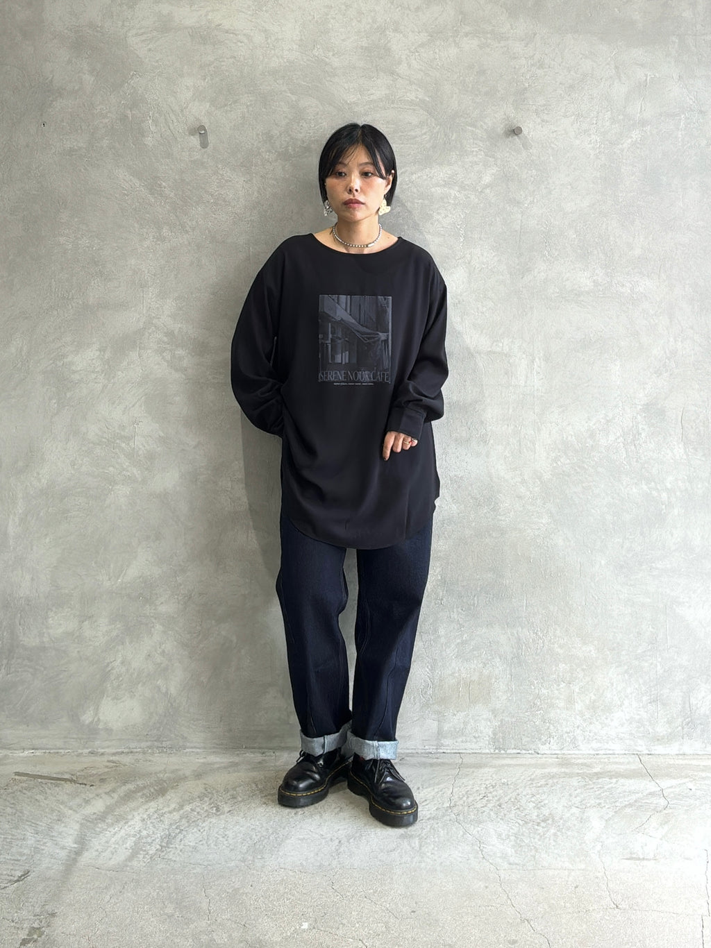 前後2wayフォトプリントロンT／Anna Kerry