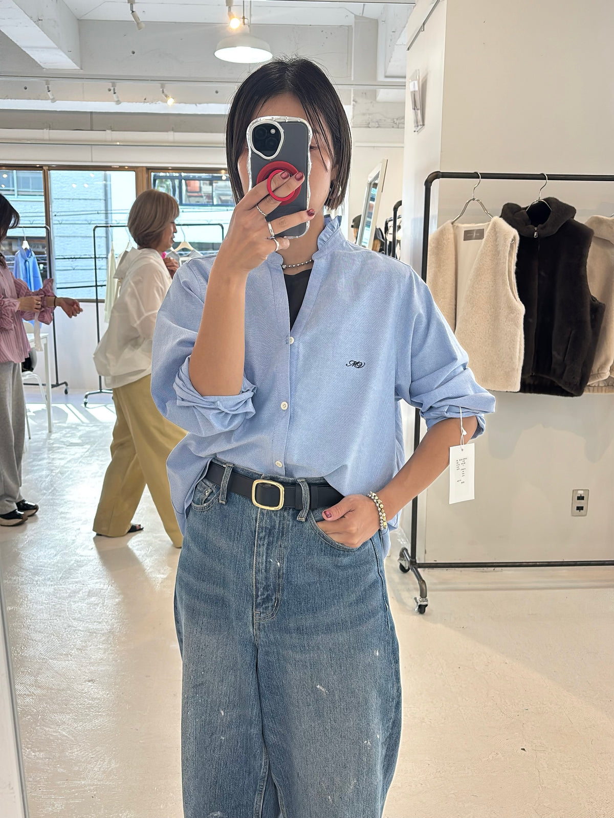 【予約⚡︎販売】オックスフォードフリルシャツ／MG BL - 27013 - S／MARGAUX VINTAGE／2027 PRE SPRING COLLECTION