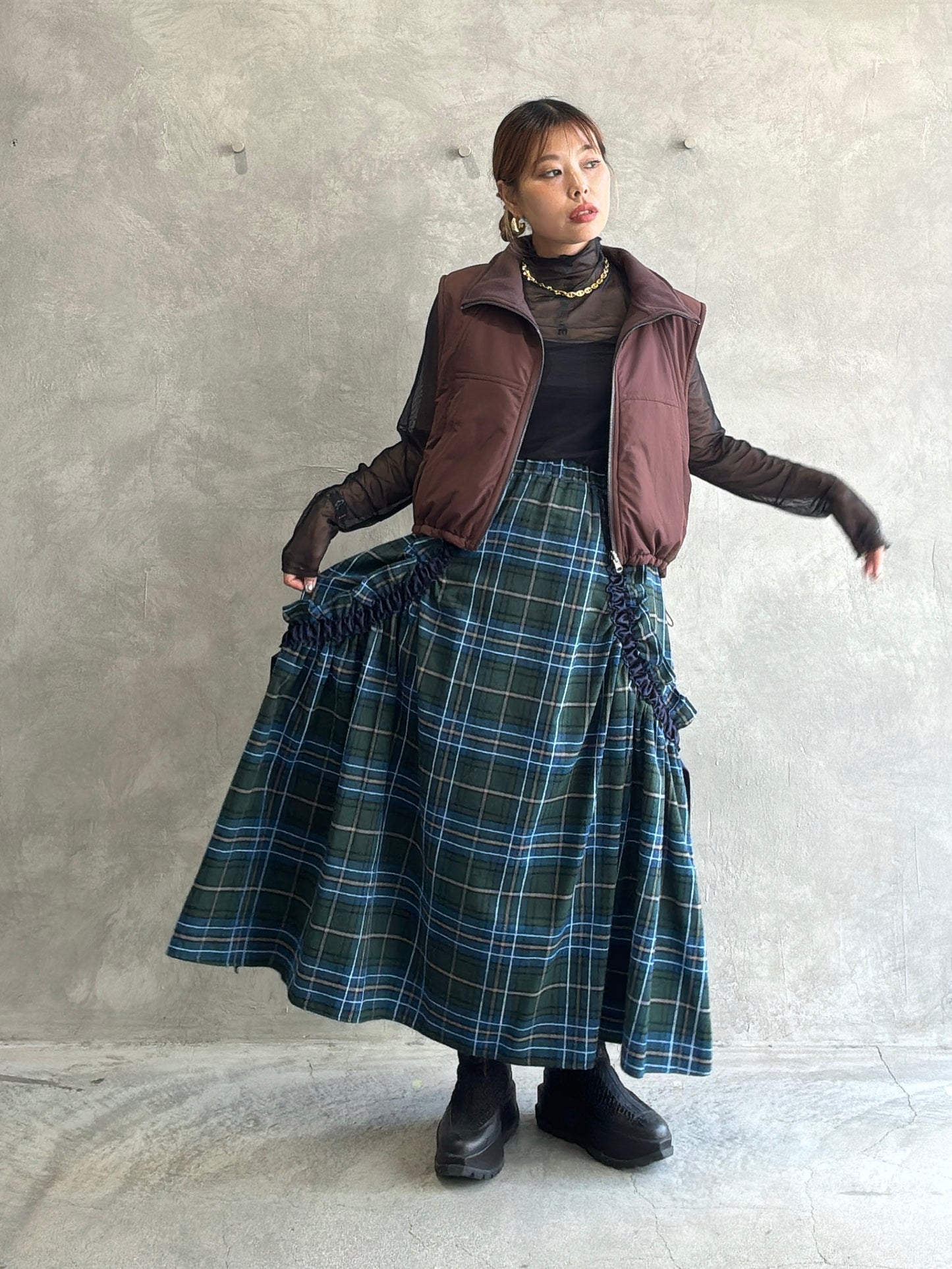 タータンチェックスカート／MIA ASTERISM