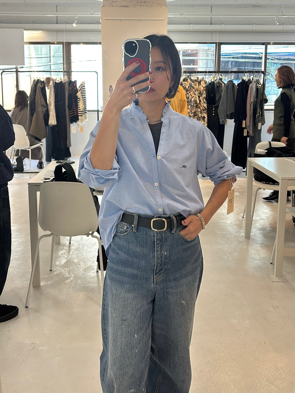 【予約⚡︎販売】オックスフォードフリルシャツ／MG BL - 27013 - S／MARGAUX VINTAGE／2027 PRE SPRING COLLECTION