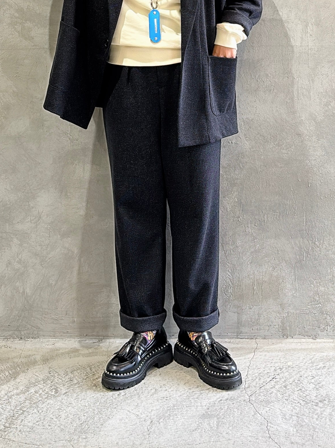 ウールタックパンツ／LE MÉLANGE