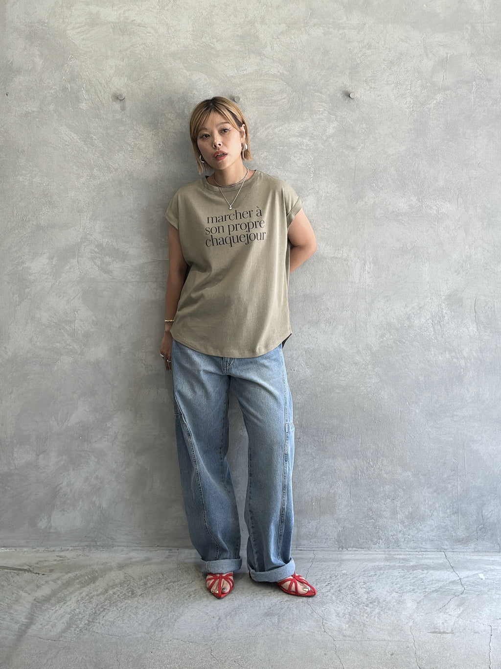 受付終了【予約販売】marcher シアー天竺ソフトフレンチTシャツ／ING