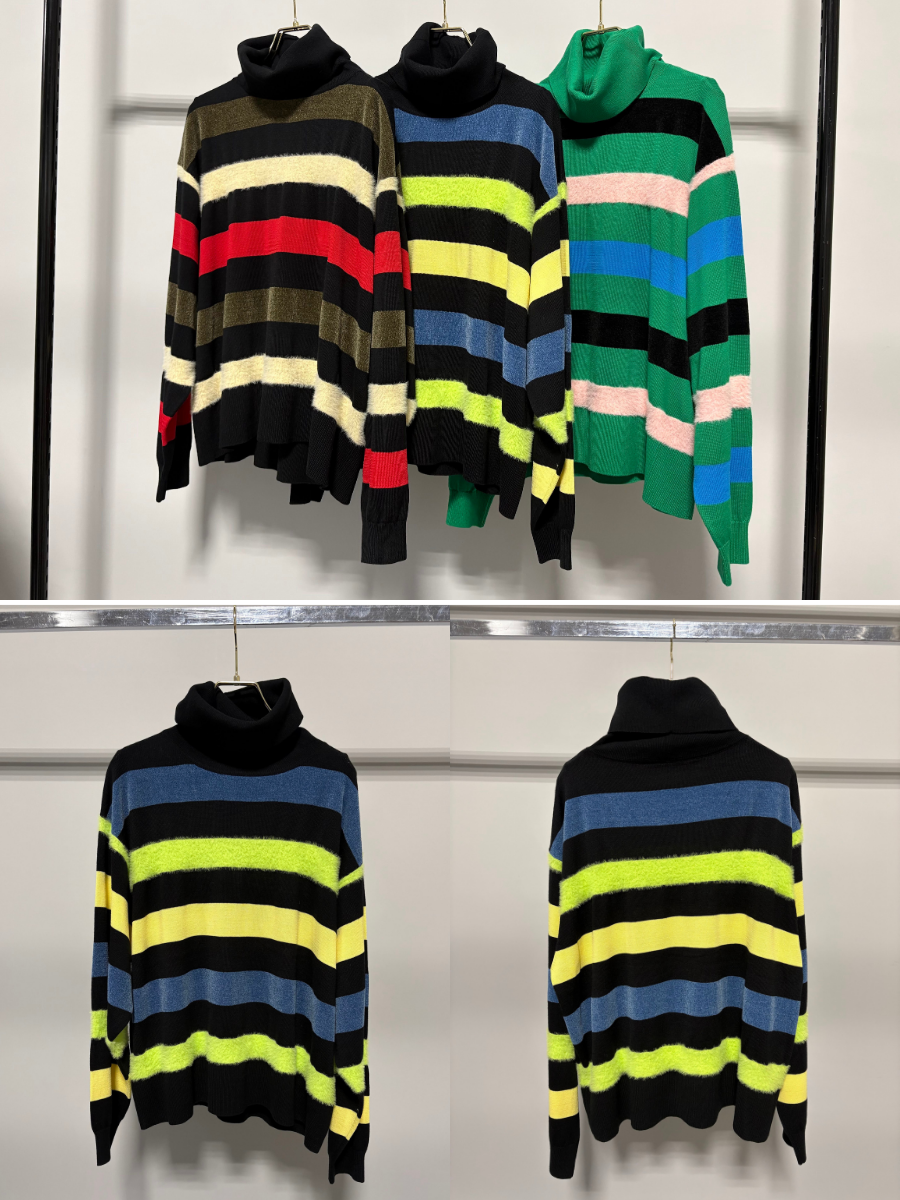 【予約⚡︎販売】異素材ボーダータートルニット／MG KN-26120-A／MARGAUX VINTAGE／2026 AW＃2