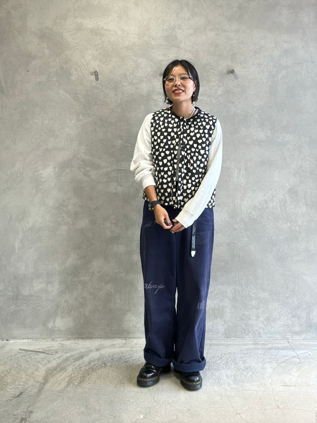 ハート柄パディングベスト／MG JK-26086-A／MARGAUX VINTAGE／2026 AW＃1