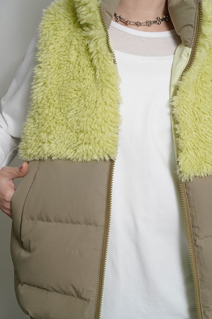 【予約⚡︎販売】シャギーボアコンビダウンベスト／604519／CYAN tokyo／2026 AW#1