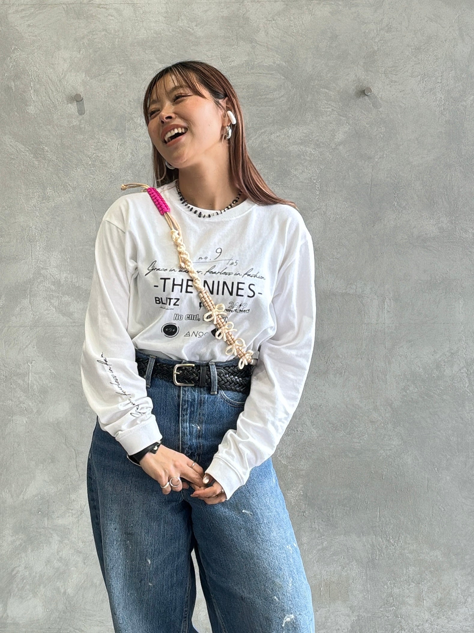 ⭐︎コラボ【予約販売】3wayパラコードショルダー／リボンパール／受注生産