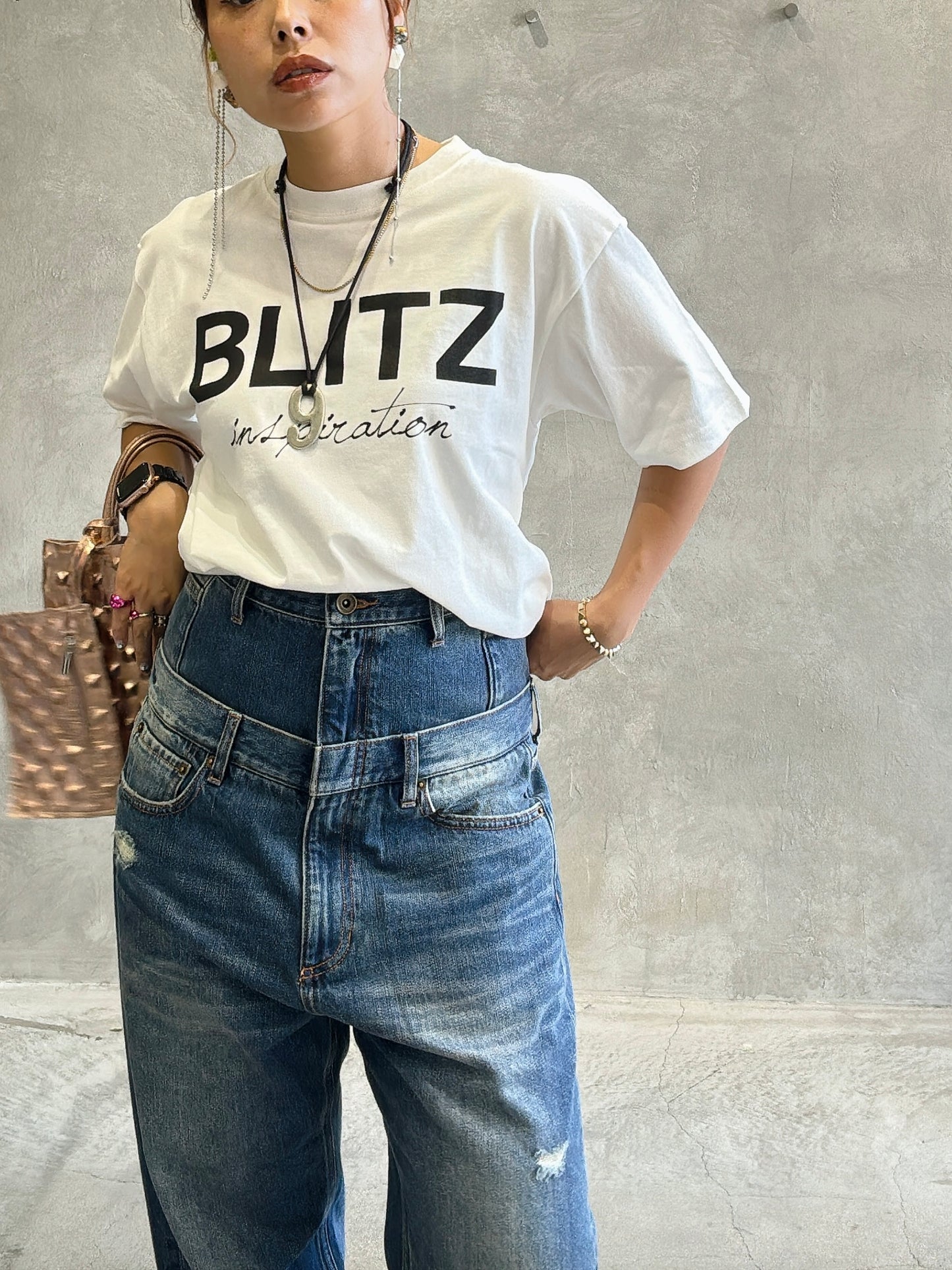 Wウエストデニムパンツ／VERSEAU