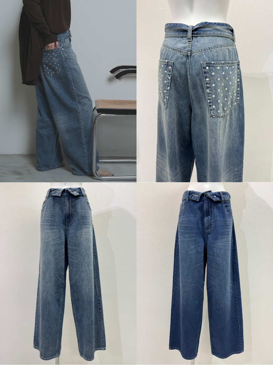【予約⚡︎販売】ロールウエストワイドデニム／607534／CYAN tokyo／2026 AW#2