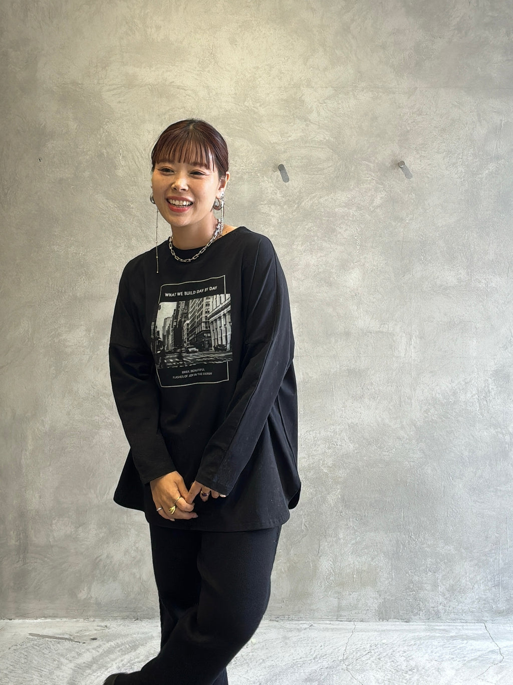 2way（ビル＆ロゴ）プリントカットソー／Dignite collier