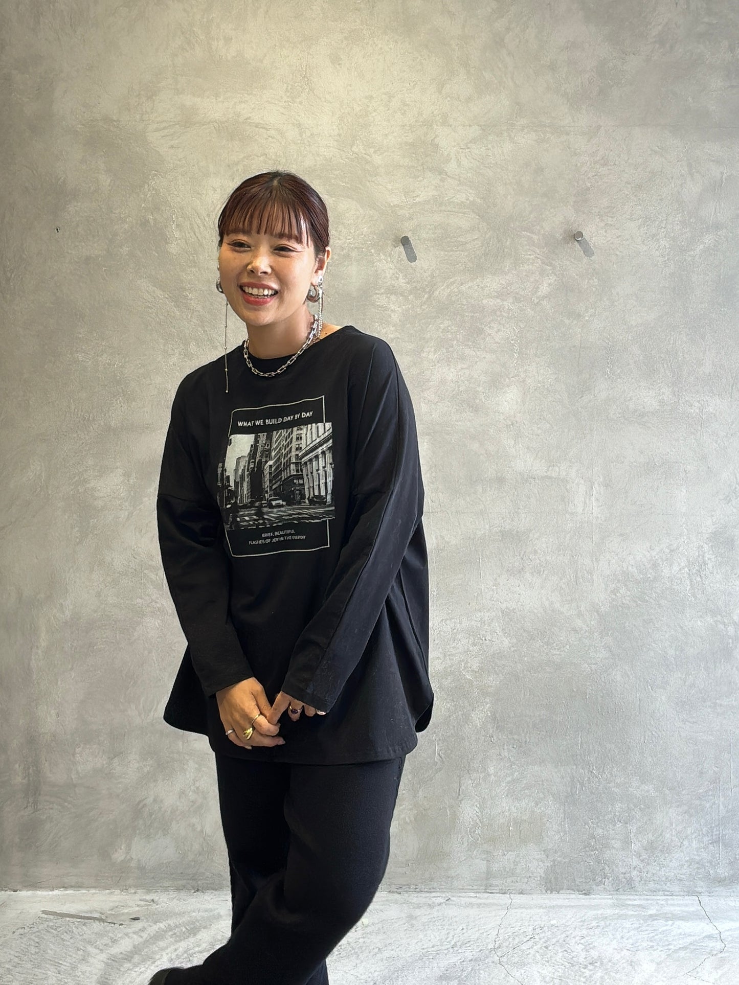 2way（ビル＆ロゴ）プリントカットソー／Dignite collier