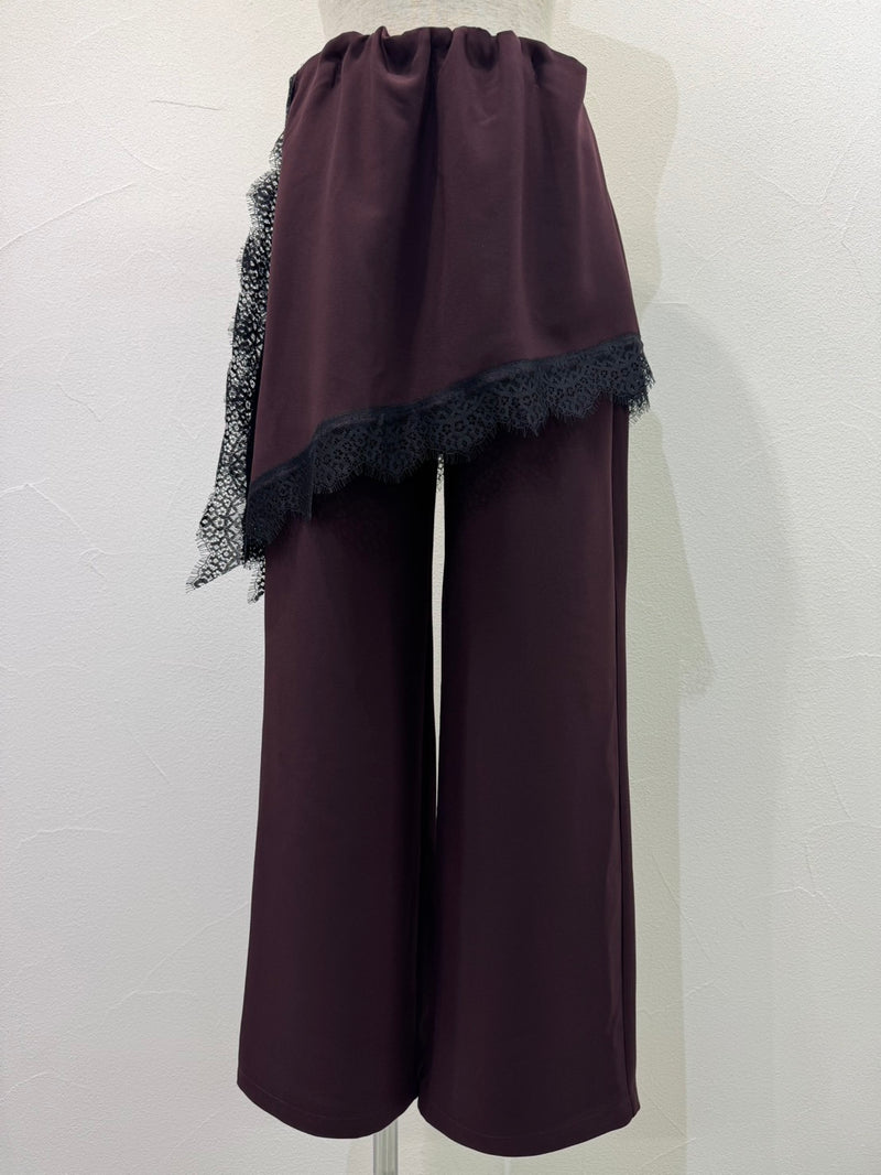 【予約⚡︎販売】アシメレースレイヤーワイドパンツ／604490／CYAN tokyo／2026 AW#1